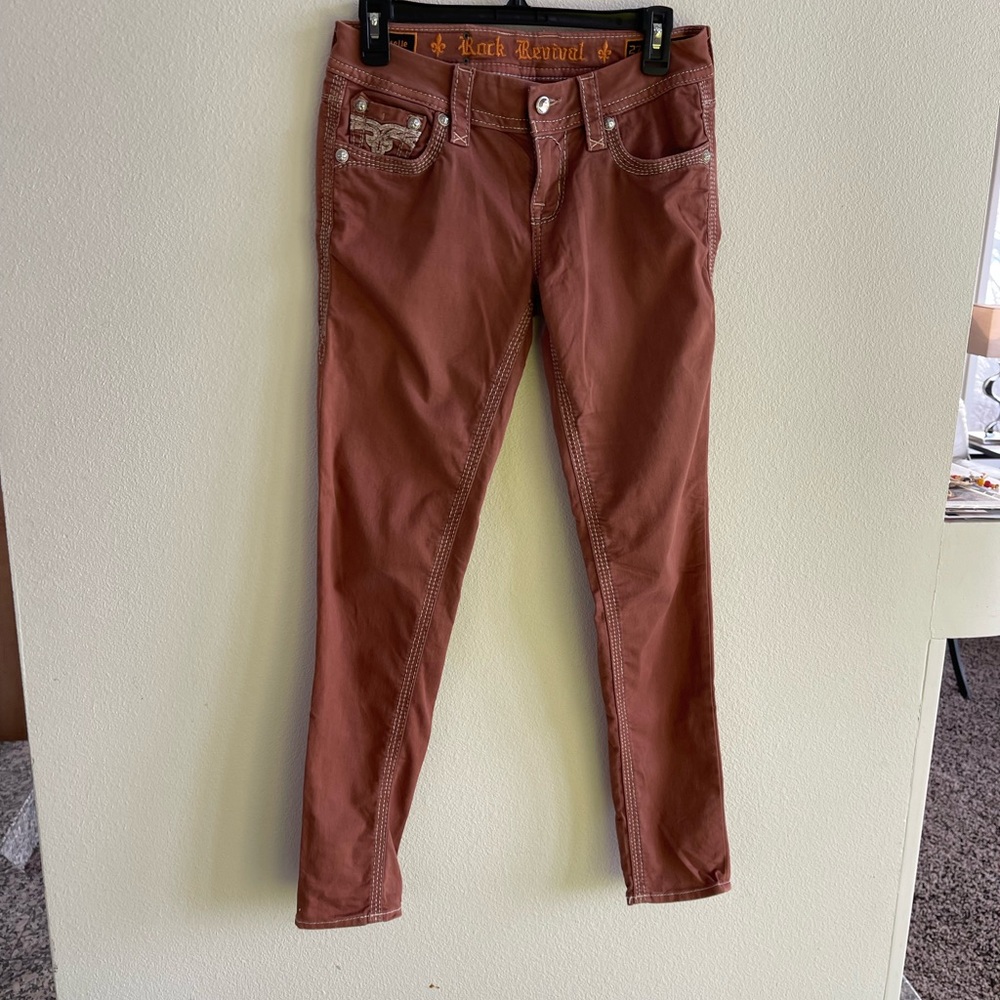 Rock Revival, Brown Ankle Jeans, Size 27